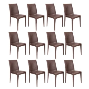 Cadeira Rattan Marrom Kit 12 unidades