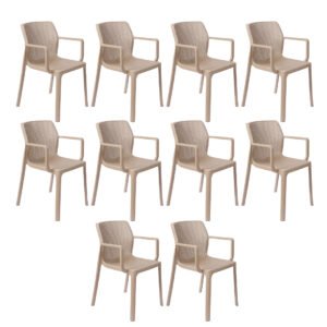 Cadeira Sardenha Bege Kit 10 unidades