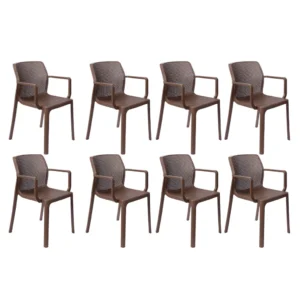 Cadeira Sardenha Marrom Kit 8 unidades