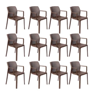 Cadeira Sardenha Marrom Kit 12 unidades