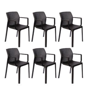 Cadeira Sardenha Preto Kit 6 unidades