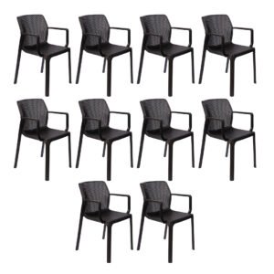 Cadeira Sardenha Preto Kit 10 unidades