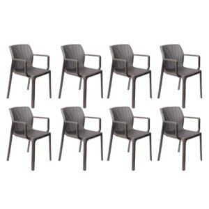 Cadeira Sardenha Cinza Kit 8 unidades