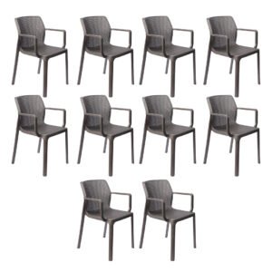 Cadeira Sardenha Cinza Kit 10 unidades